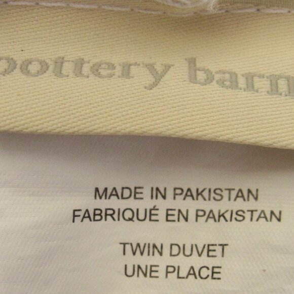 Pottery Barn Kids Blue & White Gingham Large Check Duvet Cover Twin Size Cotton - Picture 5 of 6